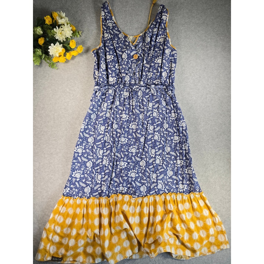 Matilda Jane Womens Wish You Were Here Floral Geometric Midi Dress Medium Cotton - Picture 15 of 15